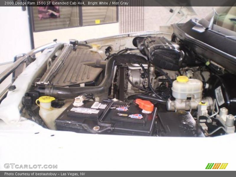 Bright White / Mist Gray 2000 Dodge Ram 1500 ST Extended Cab 4x4