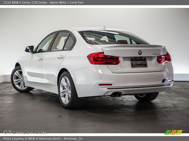 Alpine White / Coral Red 2016 BMW 3 Series 328i Sedan