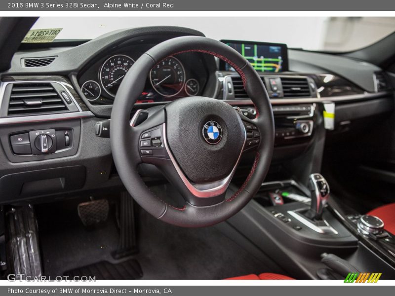 Alpine White / Coral Red 2016 BMW 3 Series 328i Sedan