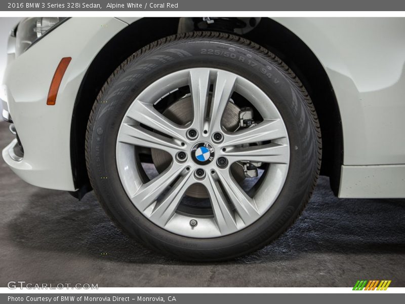 Alpine White / Coral Red 2016 BMW 3 Series 328i Sedan