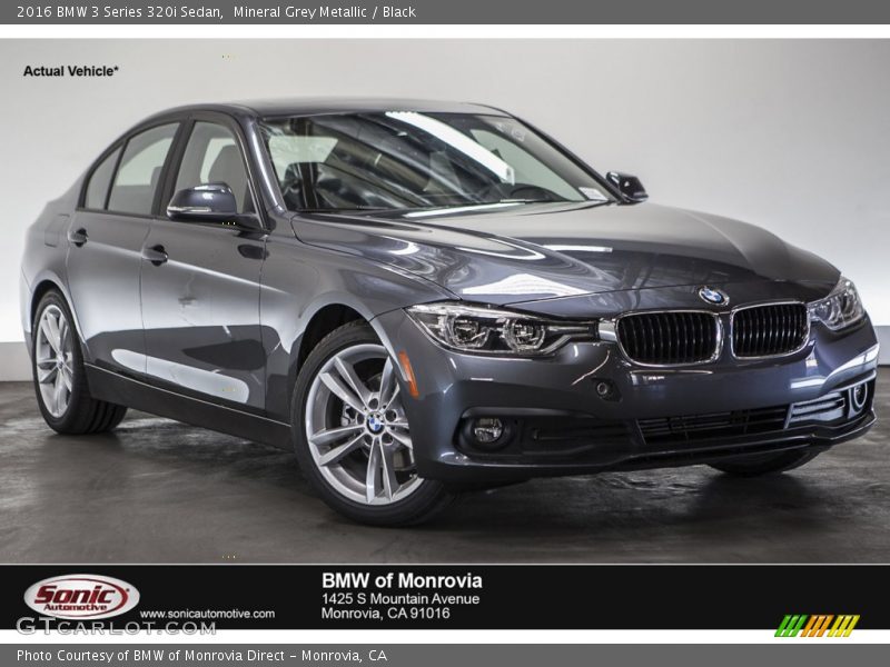 Mineral Grey Metallic / Black 2016 BMW 3 Series 320i Sedan