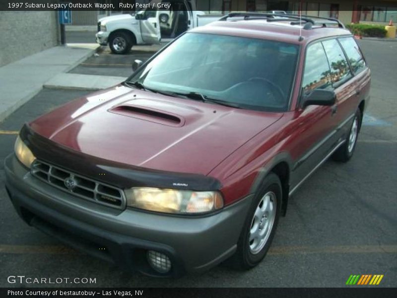 Ruby Pearl / Grey 1997 Subaru Legacy Outback Wagon