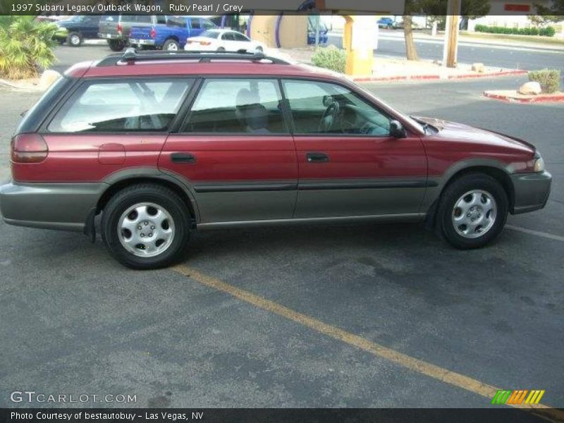 Ruby Pearl / Grey 1997 Subaru Legacy Outback Wagon