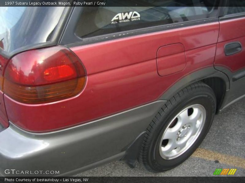 Ruby Pearl / Grey 1997 Subaru Legacy Outback Wagon