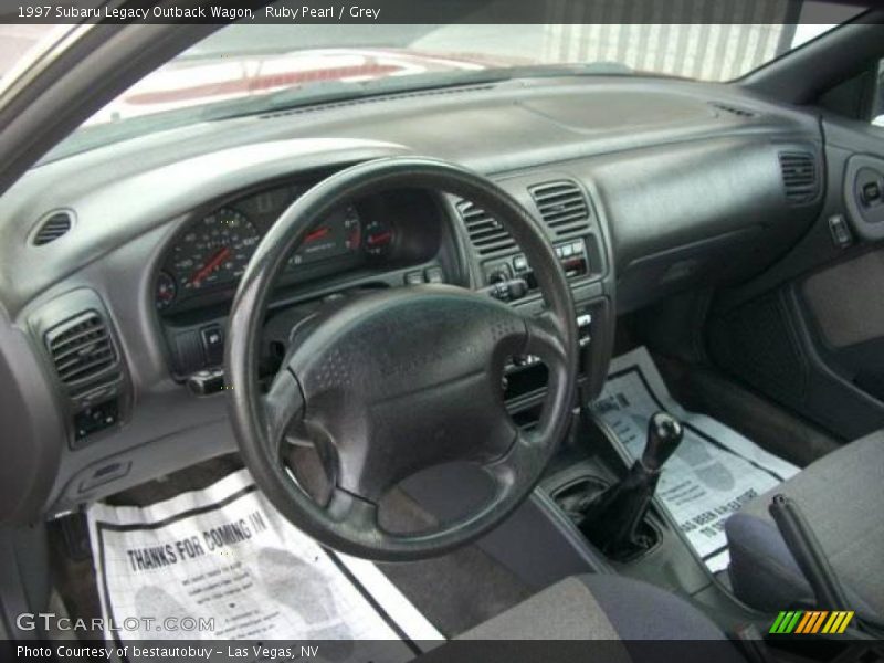 Ruby Pearl / Grey 1997 Subaru Legacy Outback Wagon