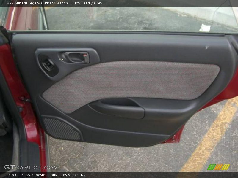Ruby Pearl / Grey 1997 Subaru Legacy Outback Wagon