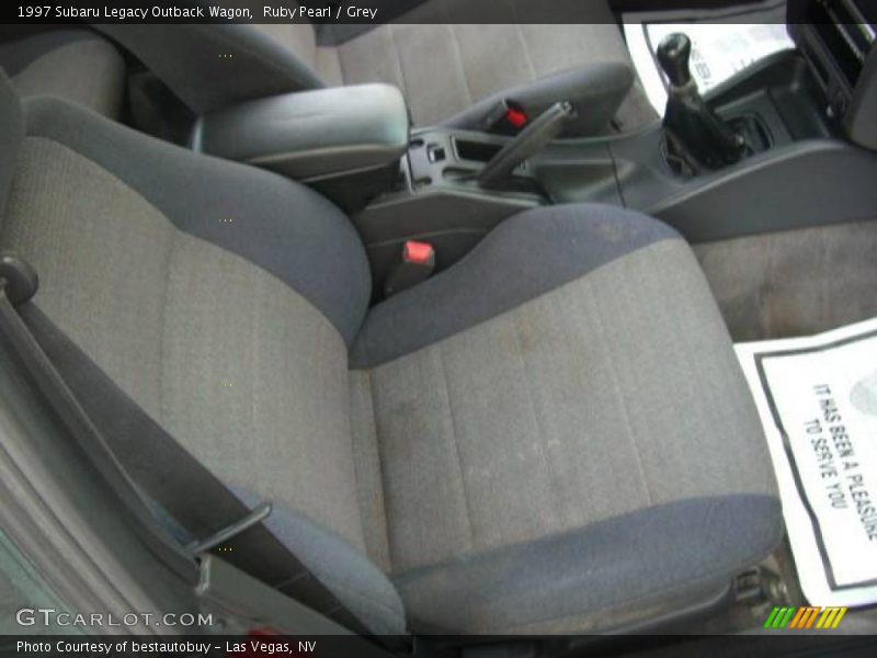 Ruby Pearl / Grey 1997 Subaru Legacy Outback Wagon