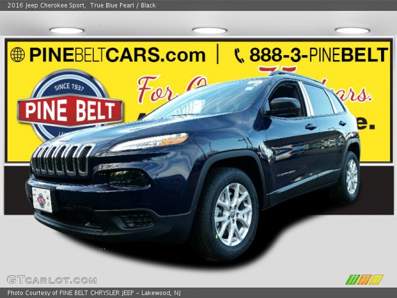 True Blue Pearl / Black 2016 Jeep Cherokee Sport