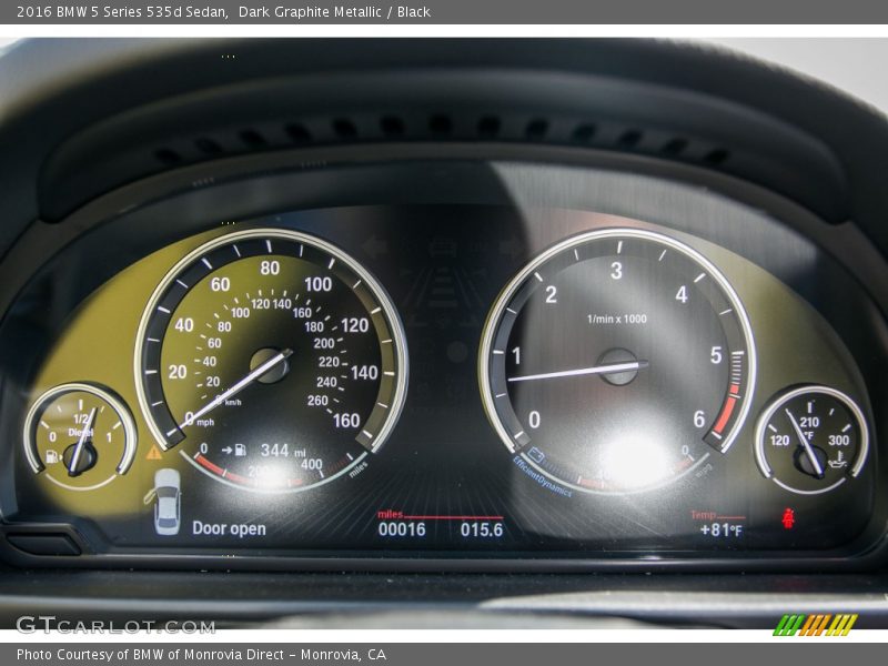 Dark Graphite Metallic / Black 2016 BMW 5 Series 535d Sedan