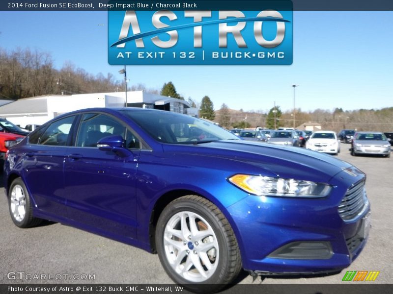 Deep Impact Blue / Charcoal Black 2014 Ford Fusion SE EcoBoost