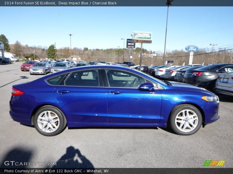 Deep Impact Blue / Charcoal Black 2014 Ford Fusion SE EcoBoost
