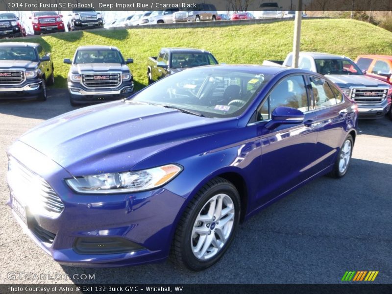 Deep Impact Blue / Charcoal Black 2014 Ford Fusion SE EcoBoost