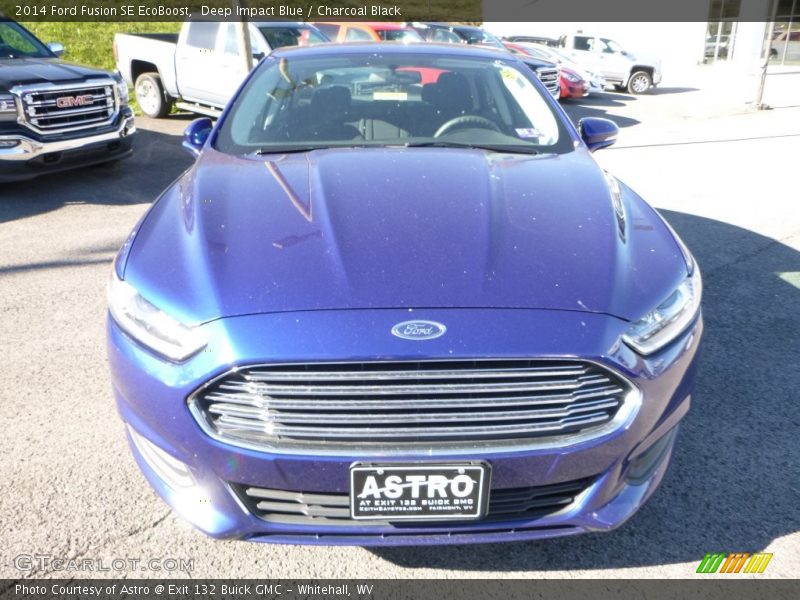 Deep Impact Blue / Charcoal Black 2014 Ford Fusion SE EcoBoost