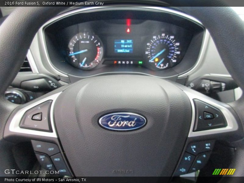 Oxford White / Medium Earth Gray 2016 Ford Fusion S