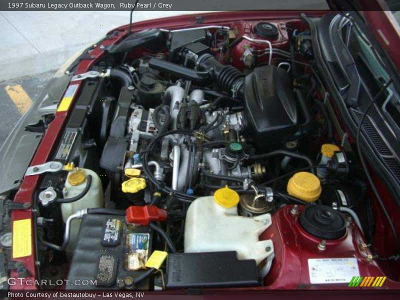 Ruby Pearl / Grey 1997 Subaru Legacy Outback Wagon