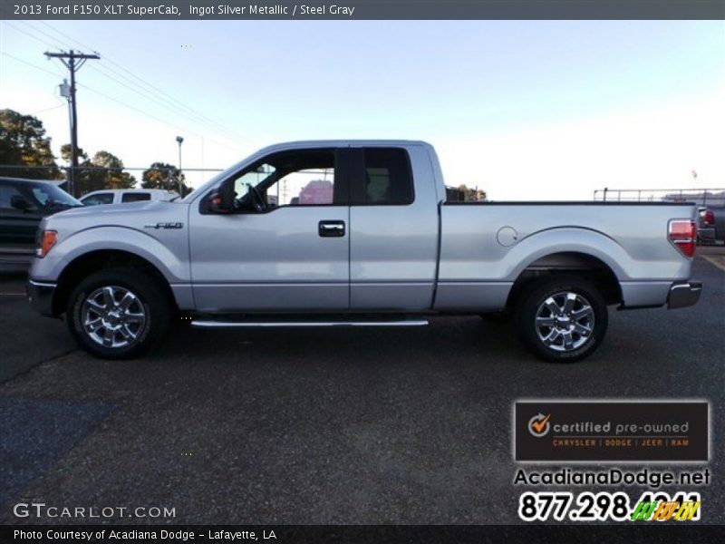 Ingot Silver Metallic / Steel Gray 2013 Ford F150 XLT SuperCab