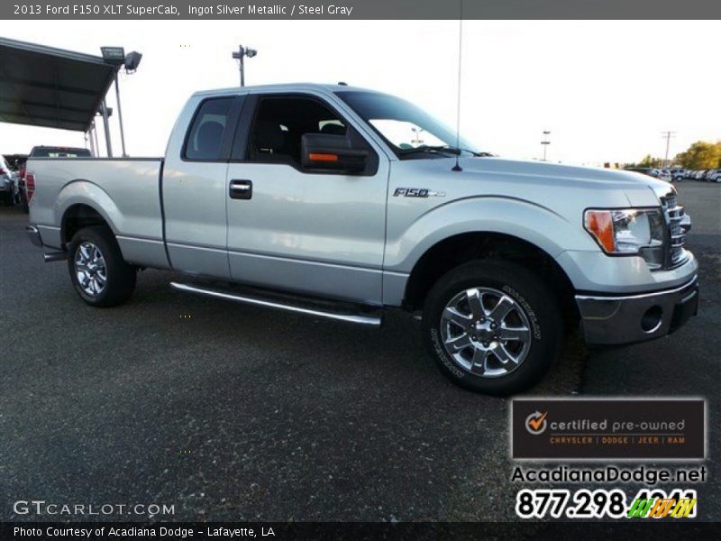 Ingot Silver Metallic / Steel Gray 2013 Ford F150 XLT SuperCab