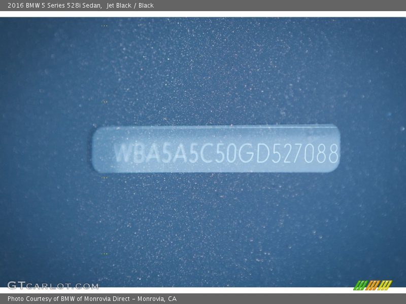 Jet Black / Black 2016 BMW 5 Series 528i Sedan