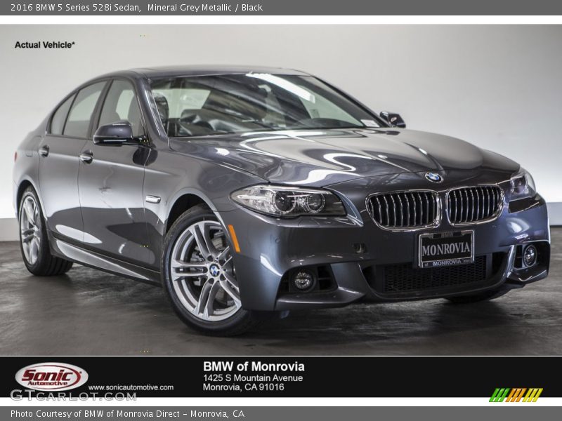 Mineral Grey Metallic / Black 2016 BMW 5 Series 528i Sedan