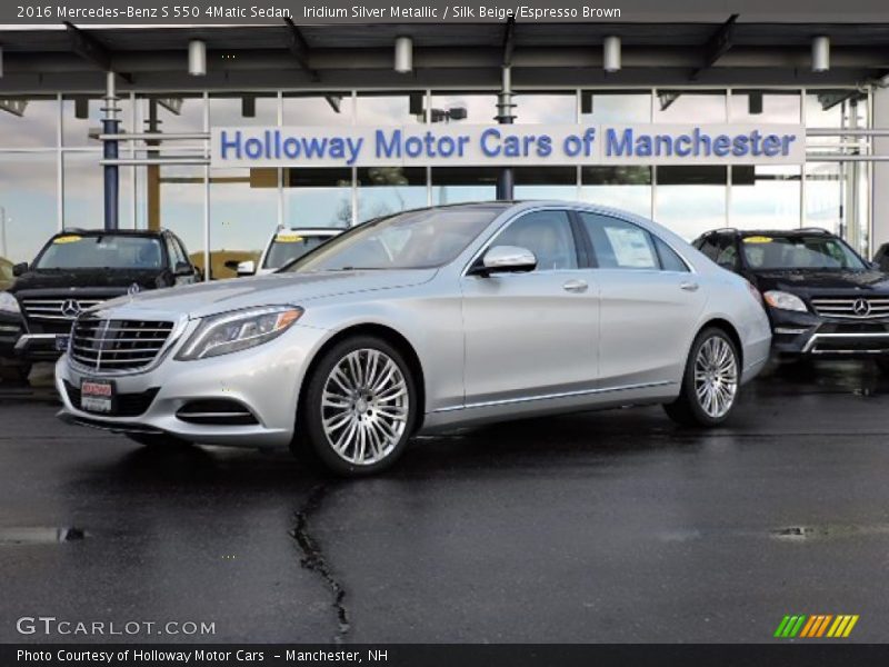 Iridium Silver Metallic / Silk Beige/Espresso Brown 2016 Mercedes-Benz S 550 4Matic Sedan