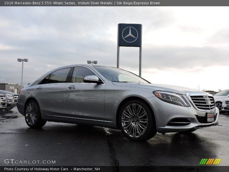 Iridium Silver Metallic / Silk Beige/Espresso Brown 2016 Mercedes-Benz S 550 4Matic Sedan