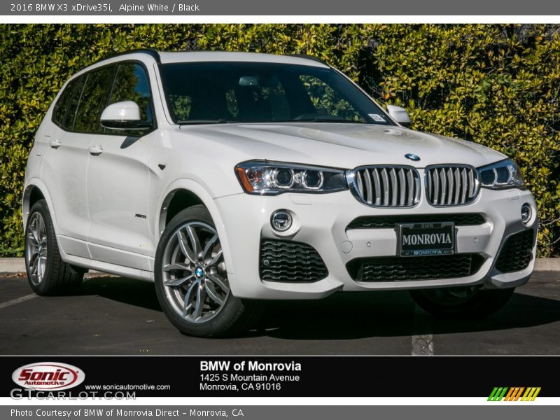 Alpine White / Black 2016 BMW X3 xDrive35i