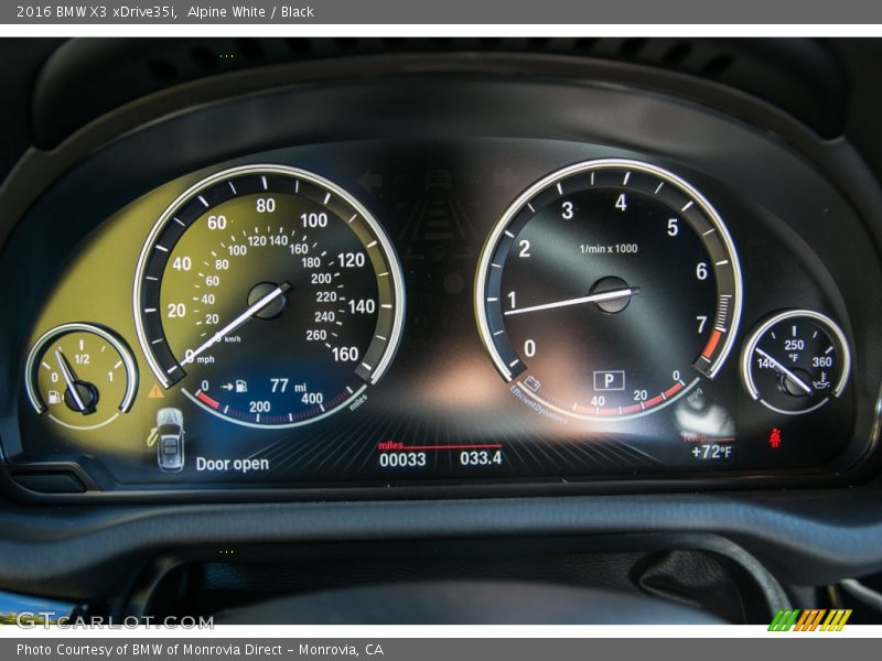 Alpine White / Black 2016 BMW X3 xDrive35i