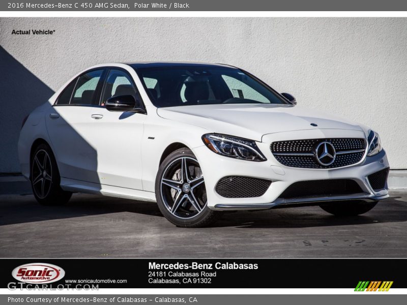 Polar White / Black 2016 Mercedes-Benz C 450 AMG Sedan