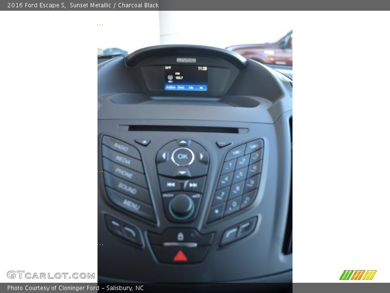 Sunset Metallic / Charcoal Black 2016 Ford Escape S