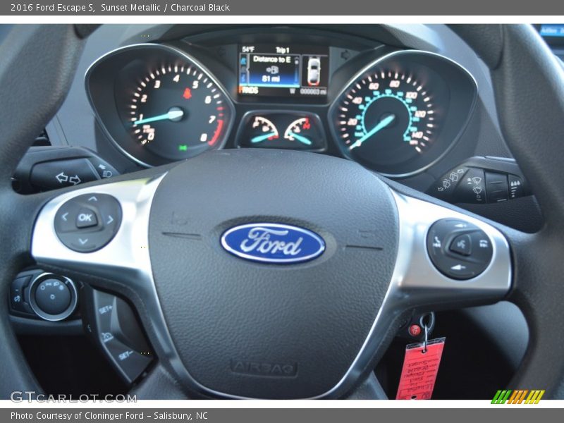 Sunset Metallic / Charcoal Black 2016 Ford Escape S