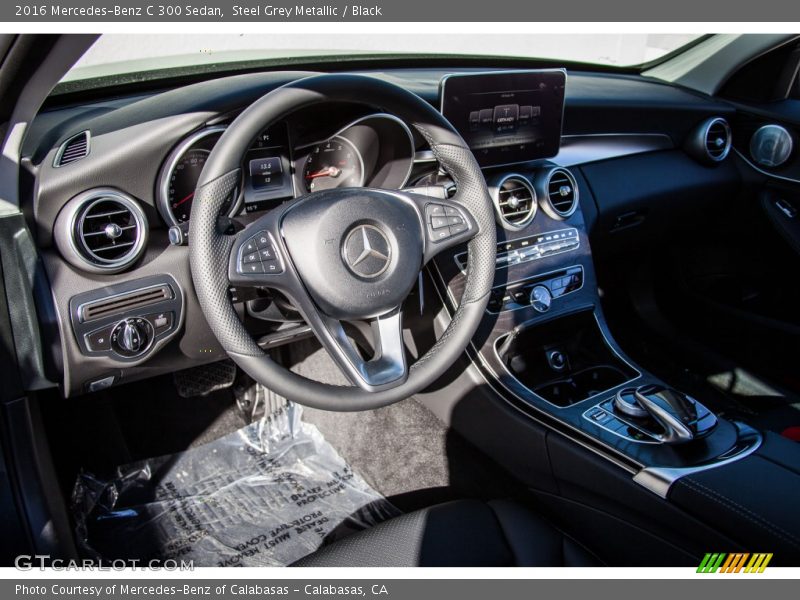 Steel Grey Metallic / Black 2016 Mercedes-Benz C 300 Sedan