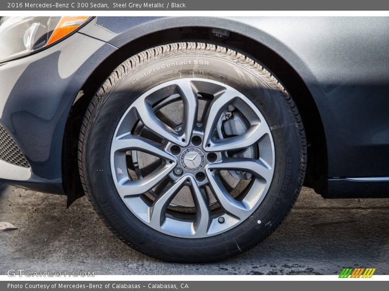 Steel Grey Metallic / Black 2016 Mercedes-Benz C 300 Sedan