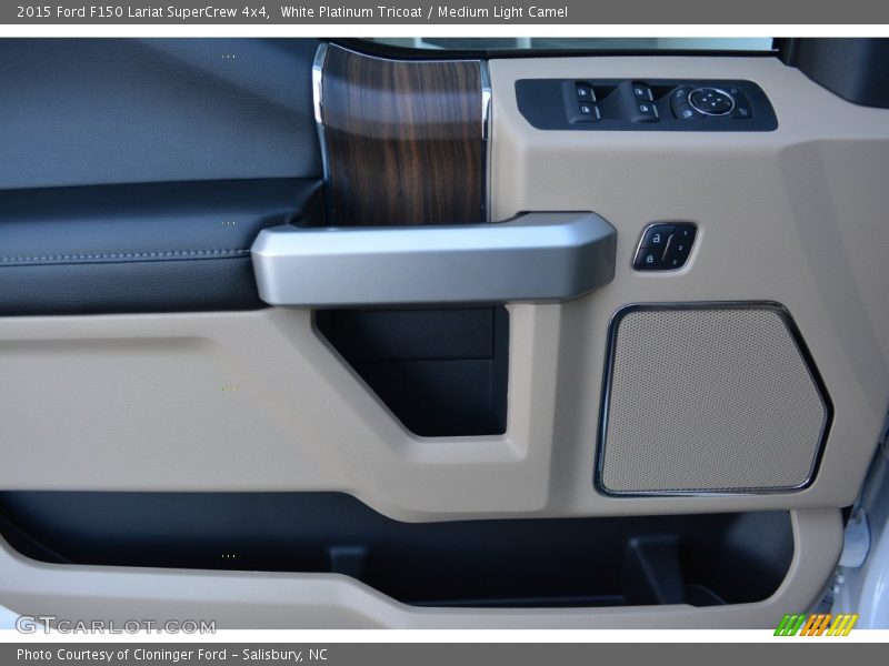 White Platinum Tricoat / Medium Light Camel 2015 Ford F150 Lariat SuperCrew 4x4