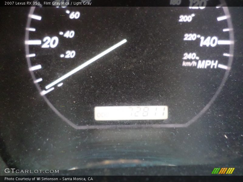 Flint Gray Mica / Light Gray 2007 Lexus RX 350