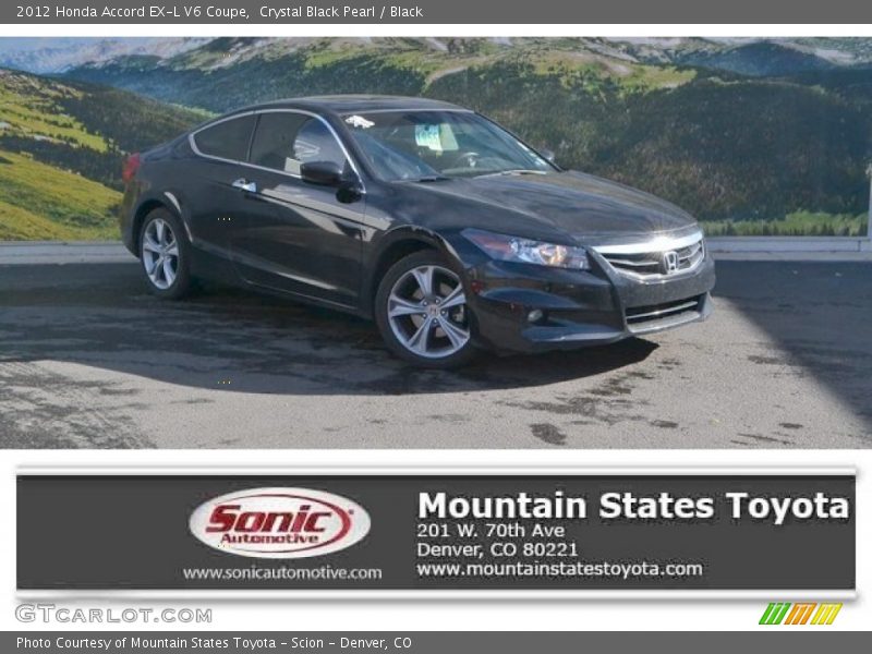 Crystal Black Pearl / Black 2012 Honda Accord EX-L V6 Coupe