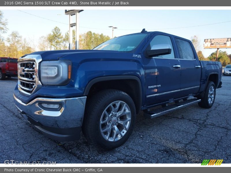 Stone Blue Metallic / Jet Black 2016 GMC Sierra 1500 SLT Crew Cab 4WD