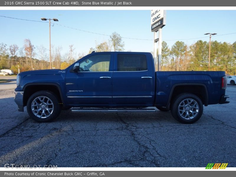 Stone Blue Metallic / Jet Black 2016 GMC Sierra 1500 SLT Crew Cab 4WD