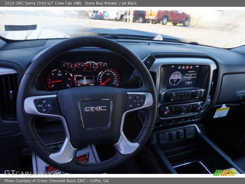 Stone Blue Metallic / Jet Black 2016 GMC Sierra 1500 SLT Crew Cab 4WD