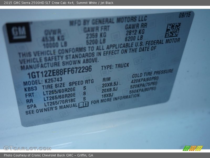 Summit White / Jet Black 2015 GMC Sierra 2500HD SLT Crew Cab 4x4