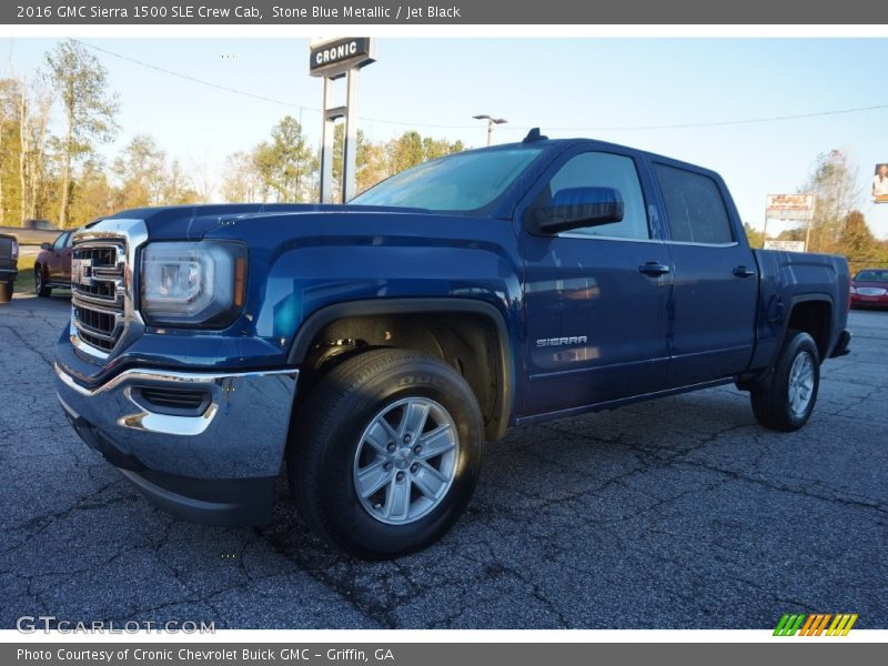 Stone Blue Metallic / Jet Black 2016 GMC Sierra 1500 SLE Crew Cab