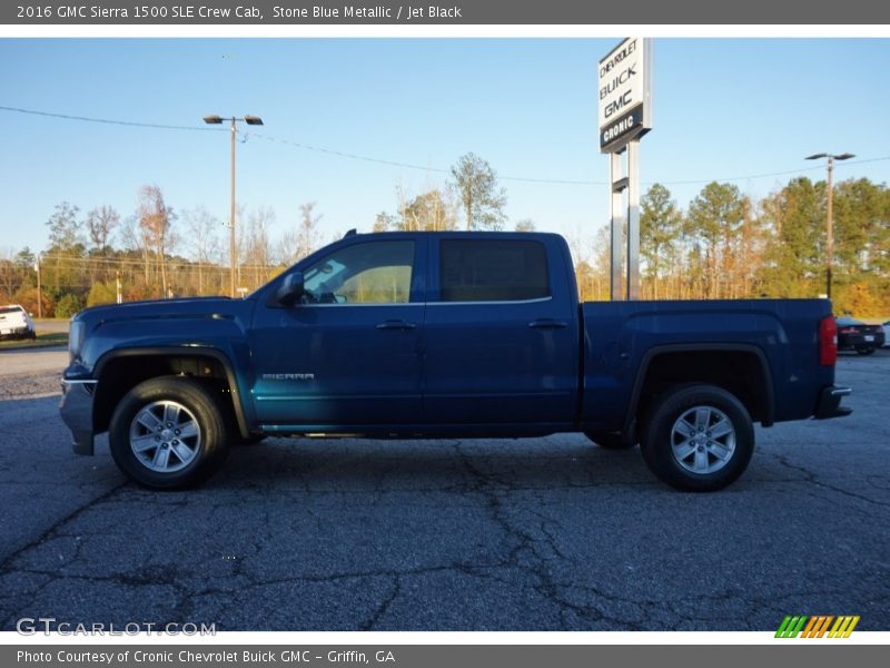 Stone Blue Metallic / Jet Black 2016 GMC Sierra 1500 SLE Crew Cab