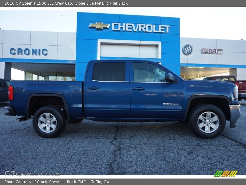 Stone Blue Metallic / Jet Black 2016 GMC Sierra 1500 SLE Crew Cab