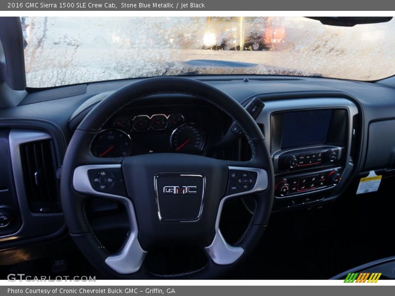 Stone Blue Metallic / Jet Black 2016 GMC Sierra 1500 SLE Crew Cab