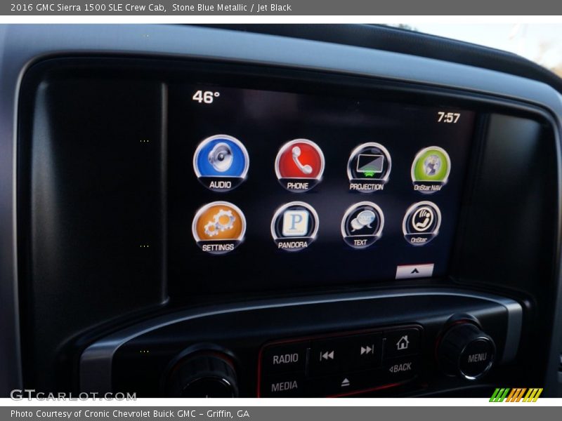 Stone Blue Metallic / Jet Black 2016 GMC Sierra 1500 SLE Crew Cab