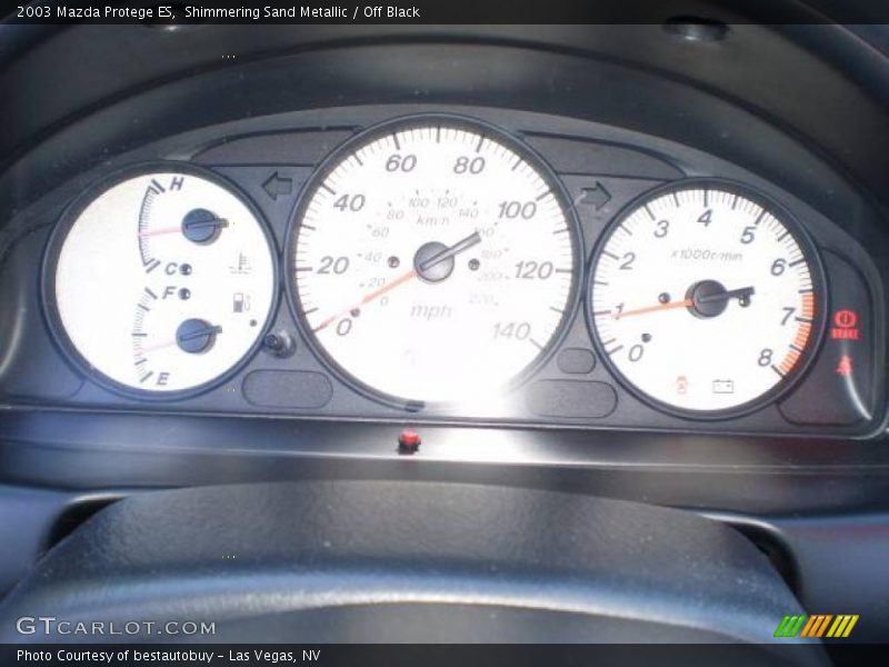 Shimmering Sand Metallic / Off Black 2003 Mazda Protege ES