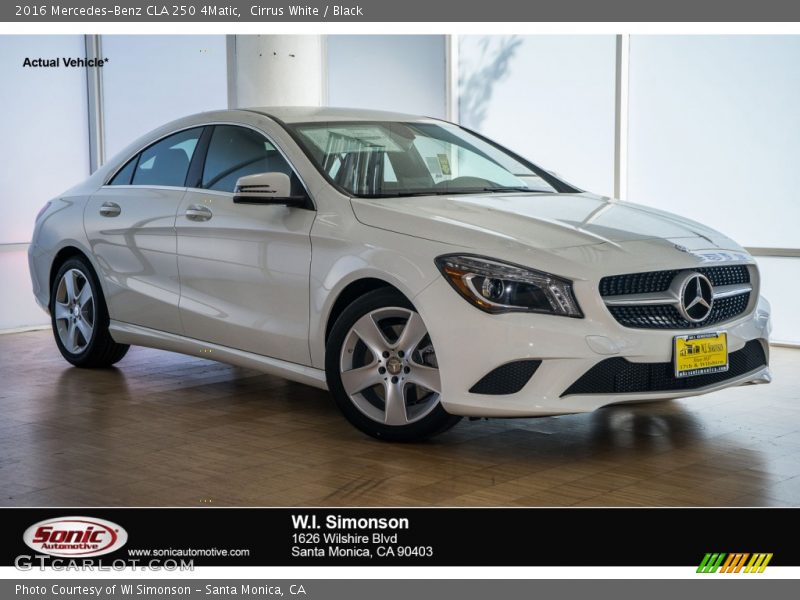Cirrus White / Black 2016 Mercedes-Benz CLA 250 4Matic