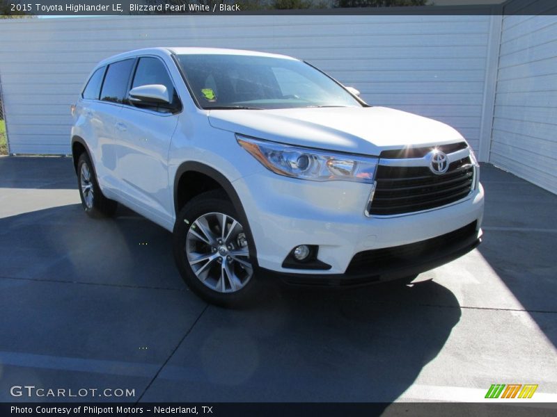 Blizzard Pearl White / Black 2015 Toyota Highlander LE