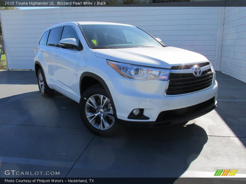Blizzard Pearl White / Black 2015 Toyota Highlander LE
