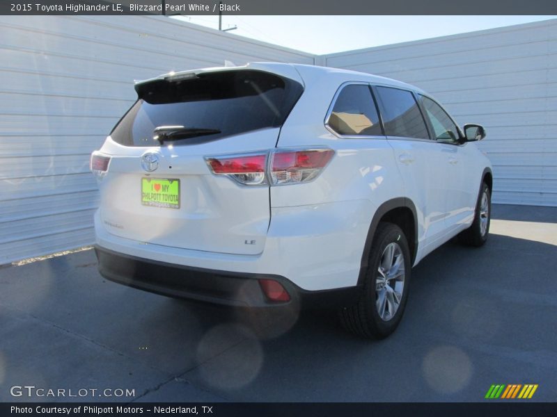 Blizzard Pearl White / Black 2015 Toyota Highlander LE