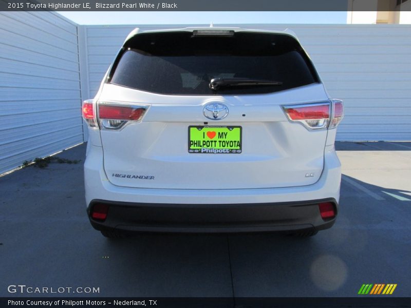 Blizzard Pearl White / Black 2015 Toyota Highlander LE